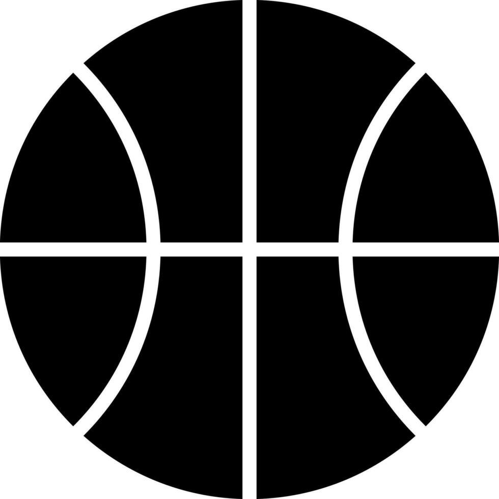 Black and White illustration of basketball flat icon. vector