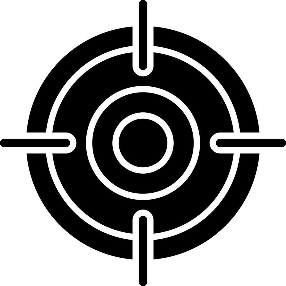 Illustration of target or dartboard icon in Black and White color. vector