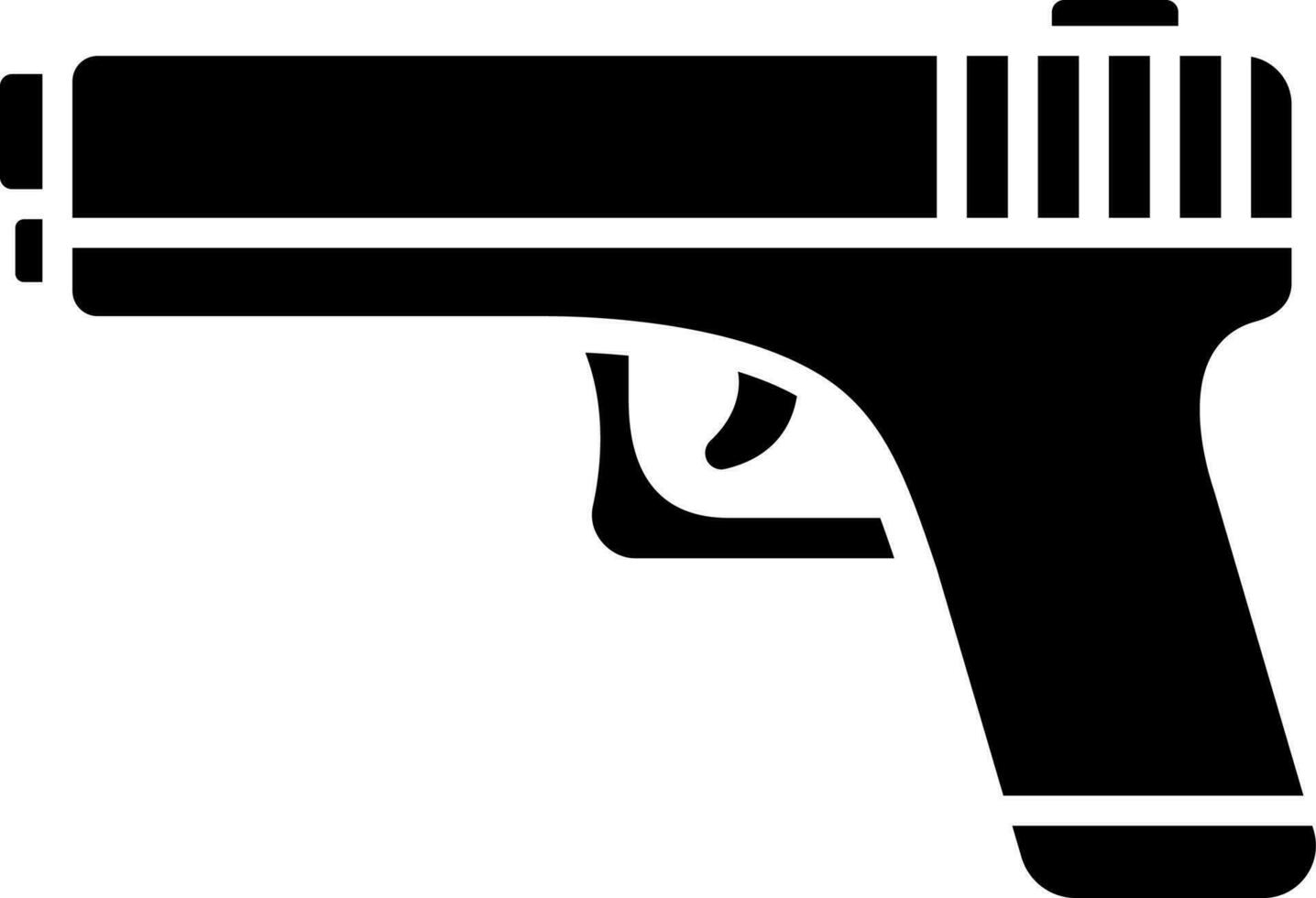 negro y blanco ilustración de pistola icono. vector