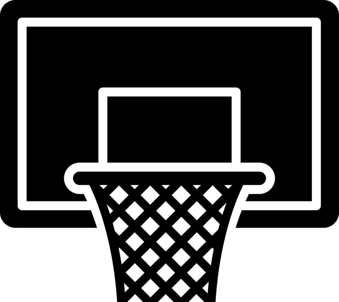 baloncesto aro icono en negro y blanco color. vector