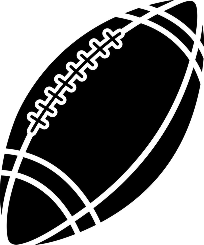 rugby pelota icono en negro y blanco color. vector