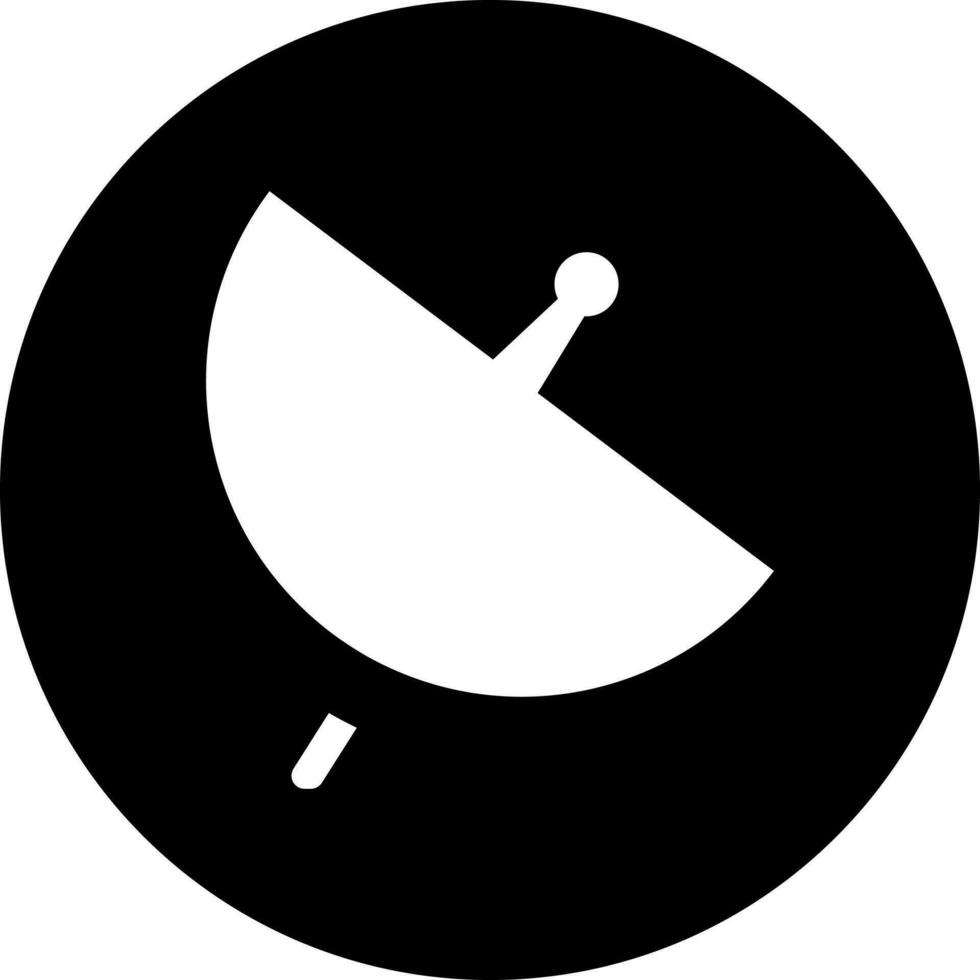 Satellite dish icon in Black and White color. vector