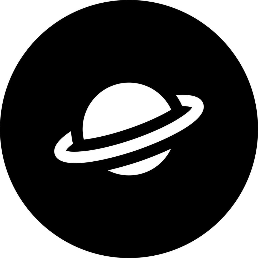 Illustration of saturn glyph icon. vector