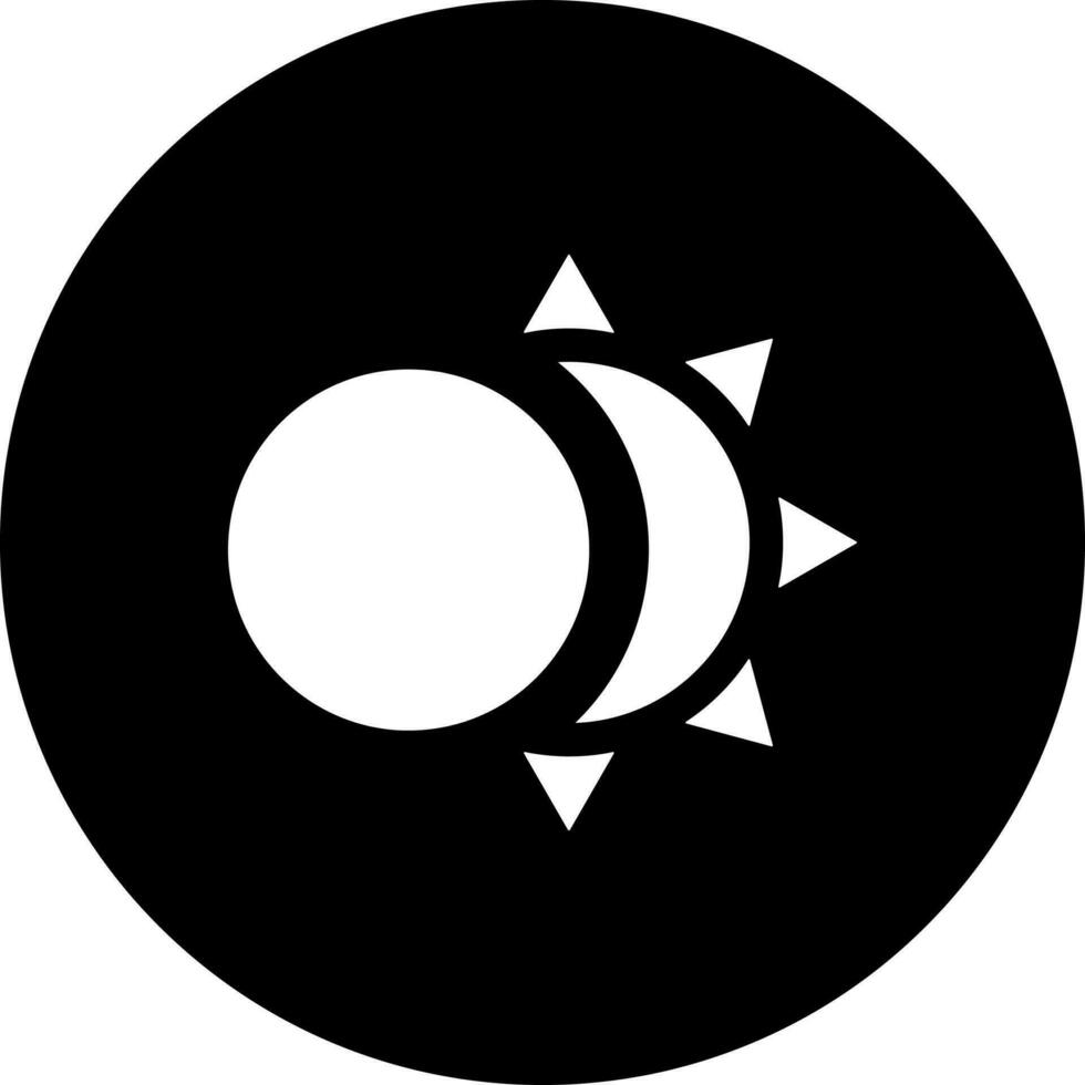 Illustration of eclipse glyph icon. vector