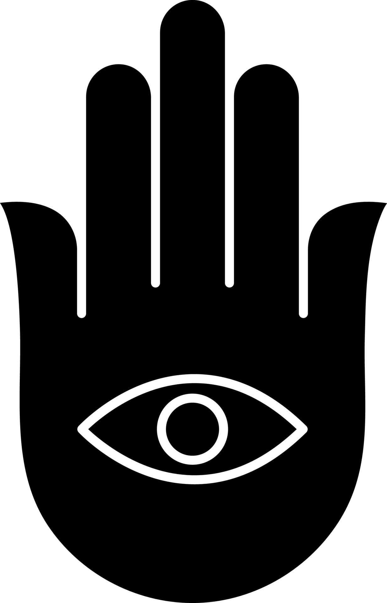 Hamsa hand icon or symbol in Black and White color. 24277774 Vector Art ...