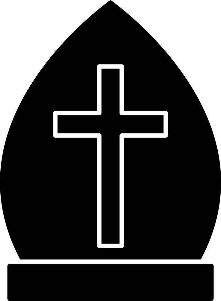 Isolated of pope icon in black color. vector