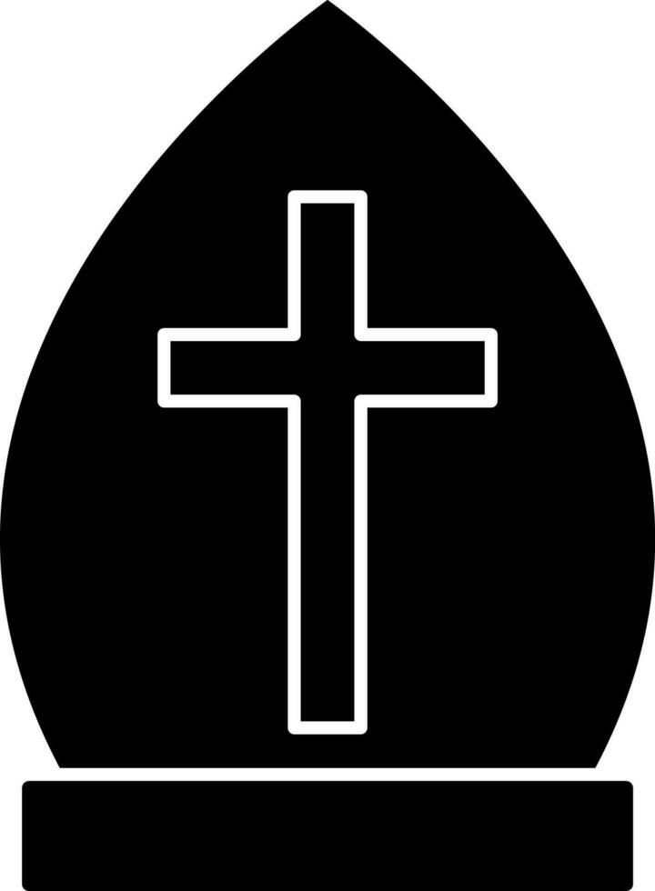 aislado de papa icono en negro color. vector