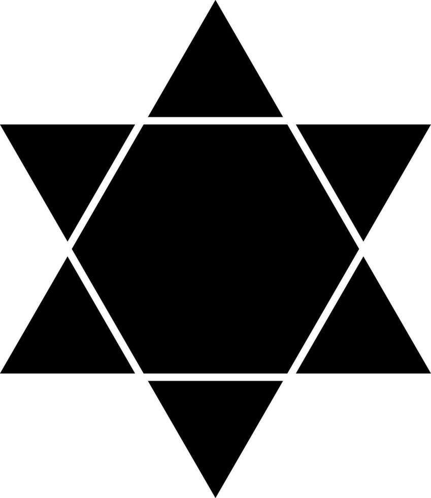 Isolated star of david icon in black color. vector