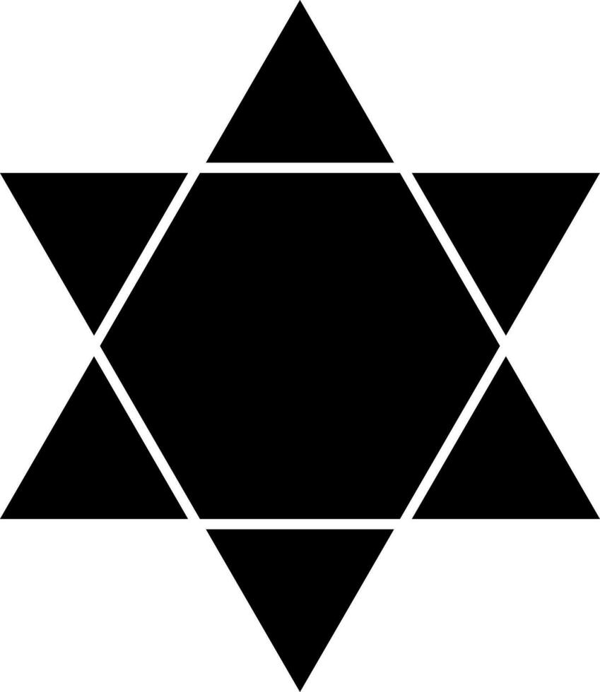 Isolated star of david icon in black color. vector