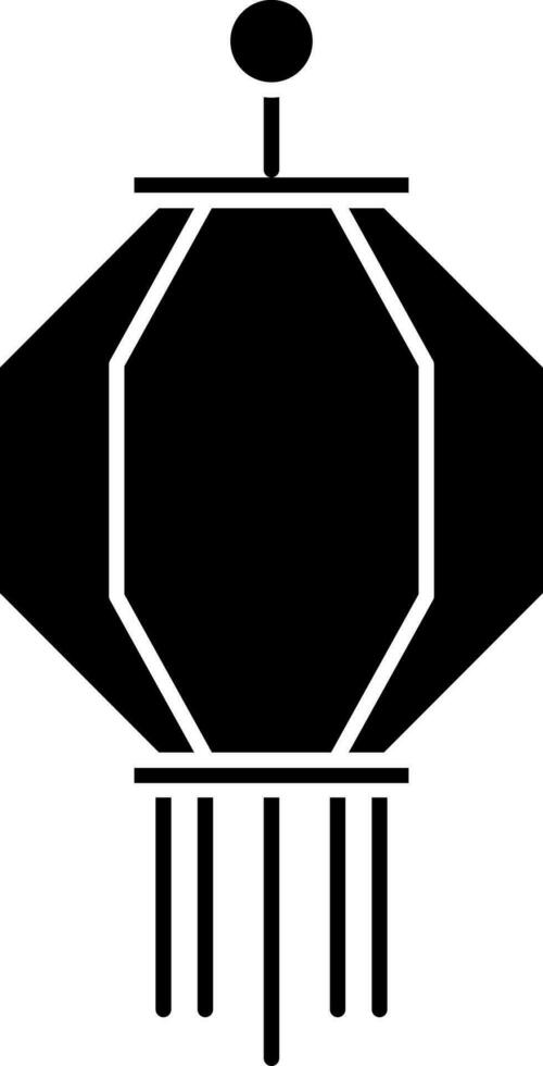 Black and White Chinease lantern icon. vector