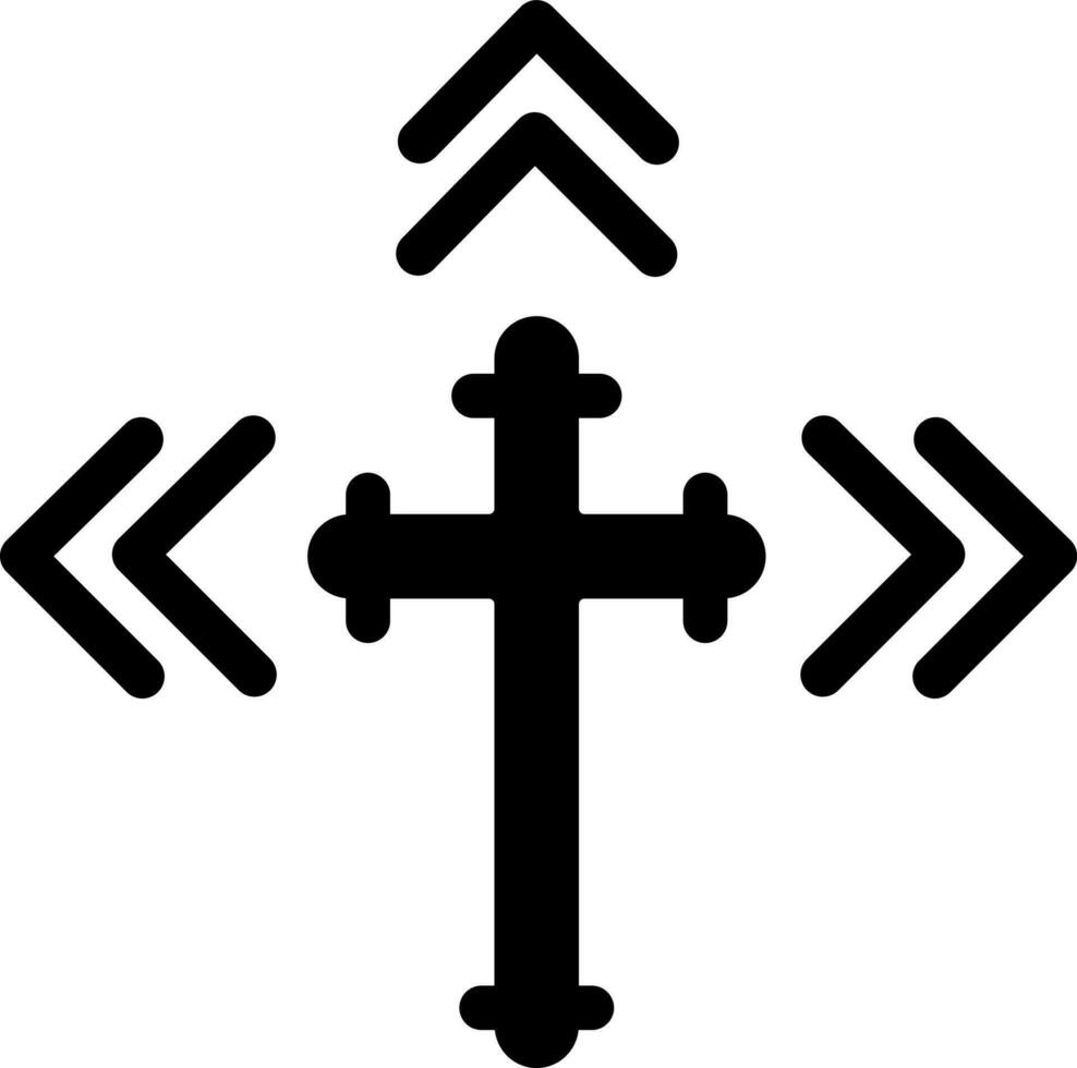 Holy Christian cross icon in black color. vector