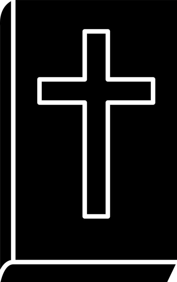 Flat style bible icon in Black and White color. vector