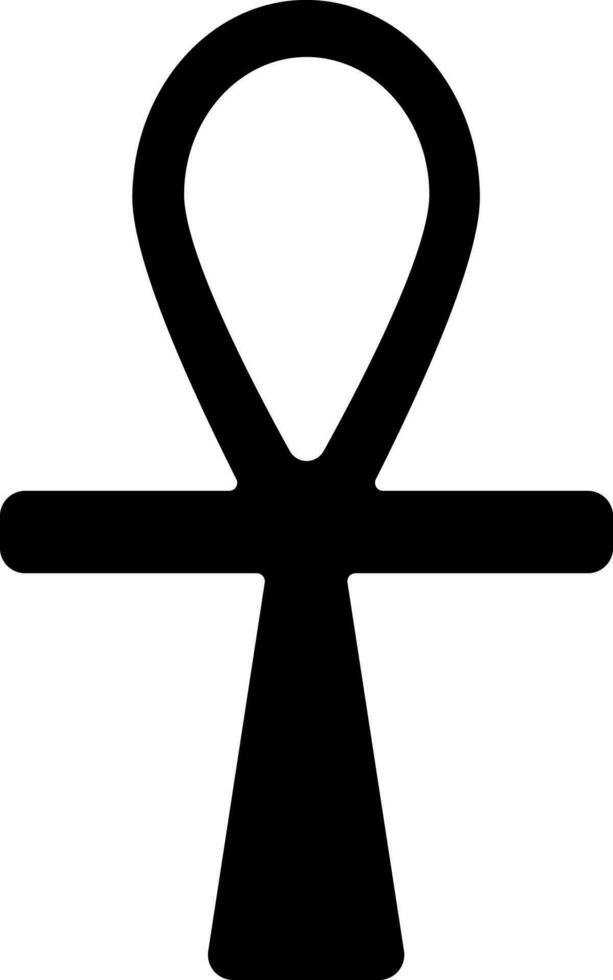 ilustración de negro egipcio cruzar ankh signo. vector