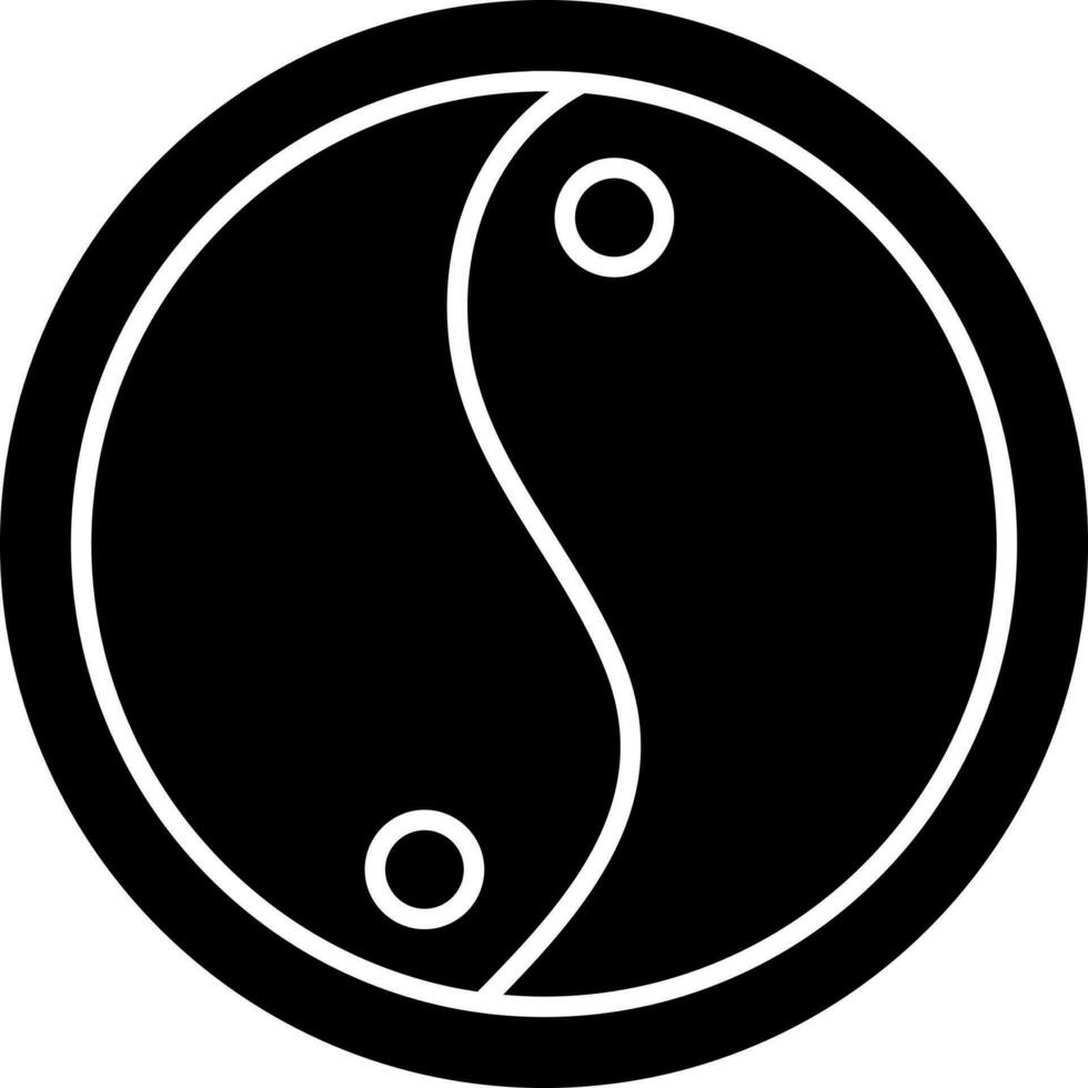 Black and White illustration of yin yang icon. vector