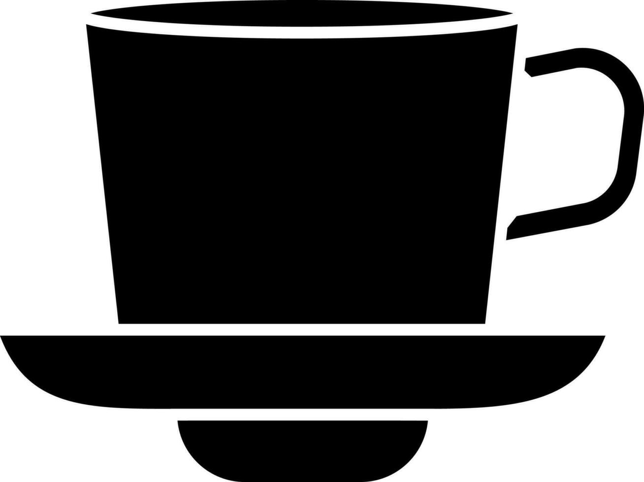 Glyph tea cup icon or symbol. vector