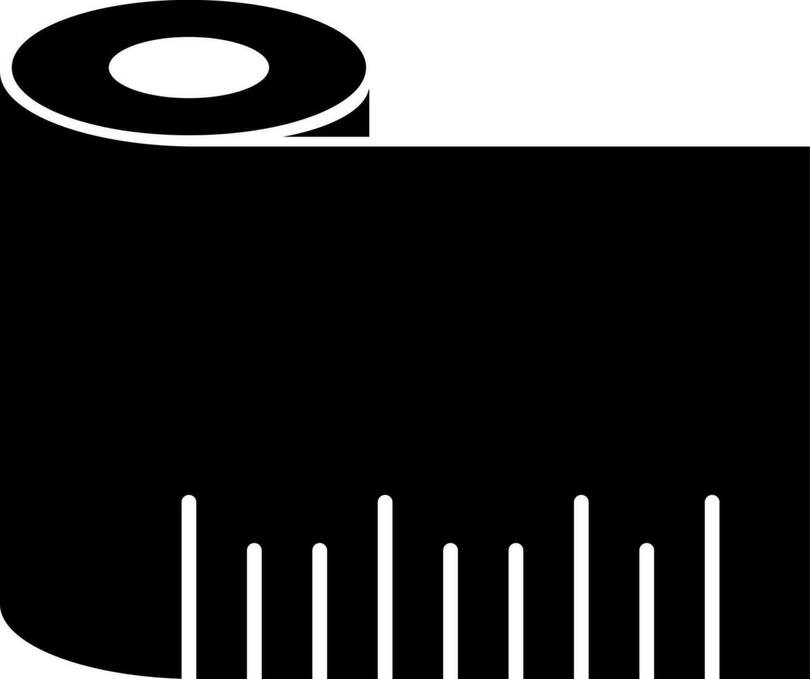 Black and White illustration of measuring tape icon. vector