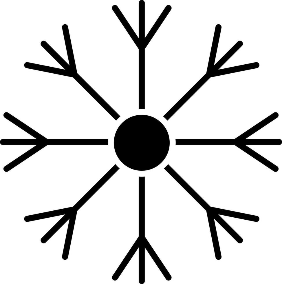 Glyph snowflake icon or symbol. vector