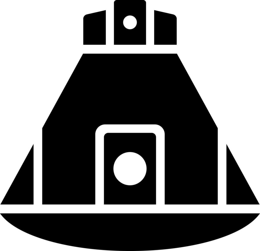 Space capsule glyph icon in flat style. vector