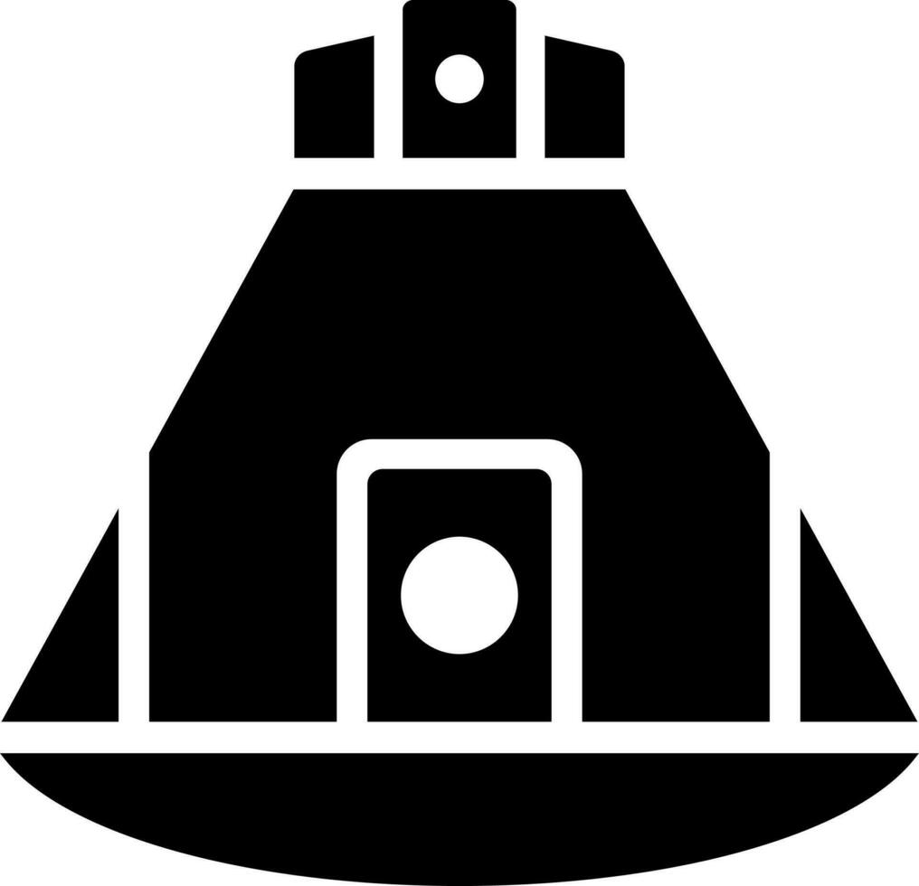 Space capsule glyph icon in flat style. vector