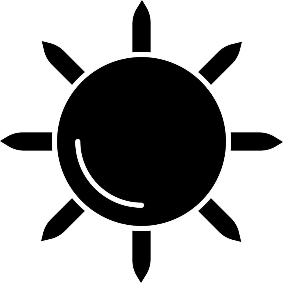 Illustration of sun icon in black color. vector