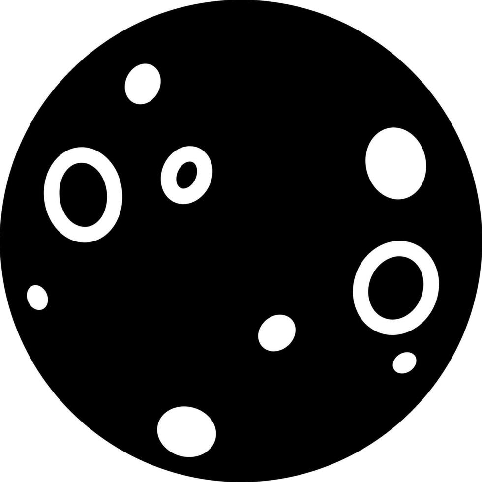 Illustration of full moon glyph icon. vector