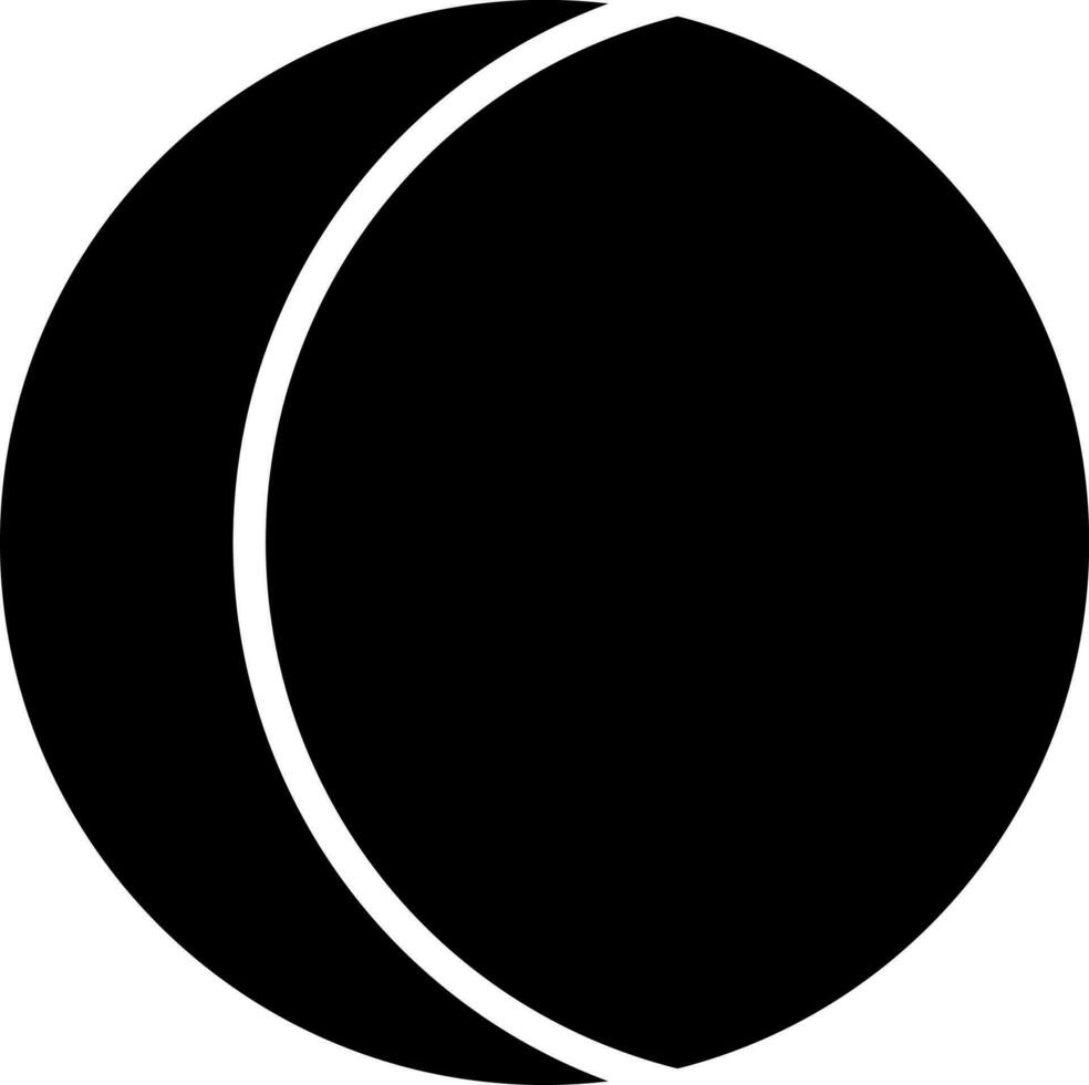 Luna eclipse icono en negro y blanco color. vector