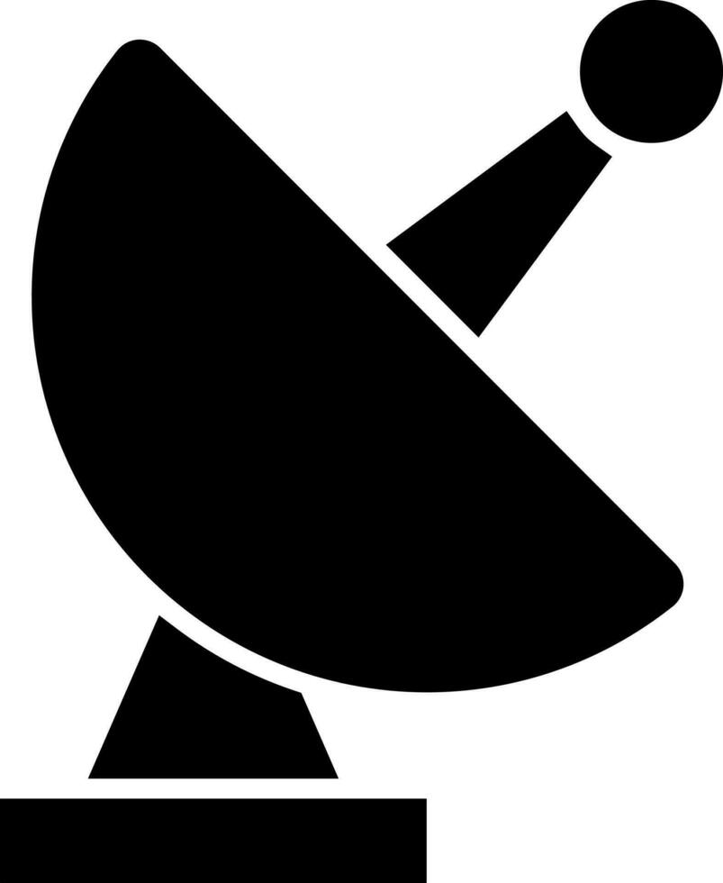 Satellite dish icon in Black and White color. vector
