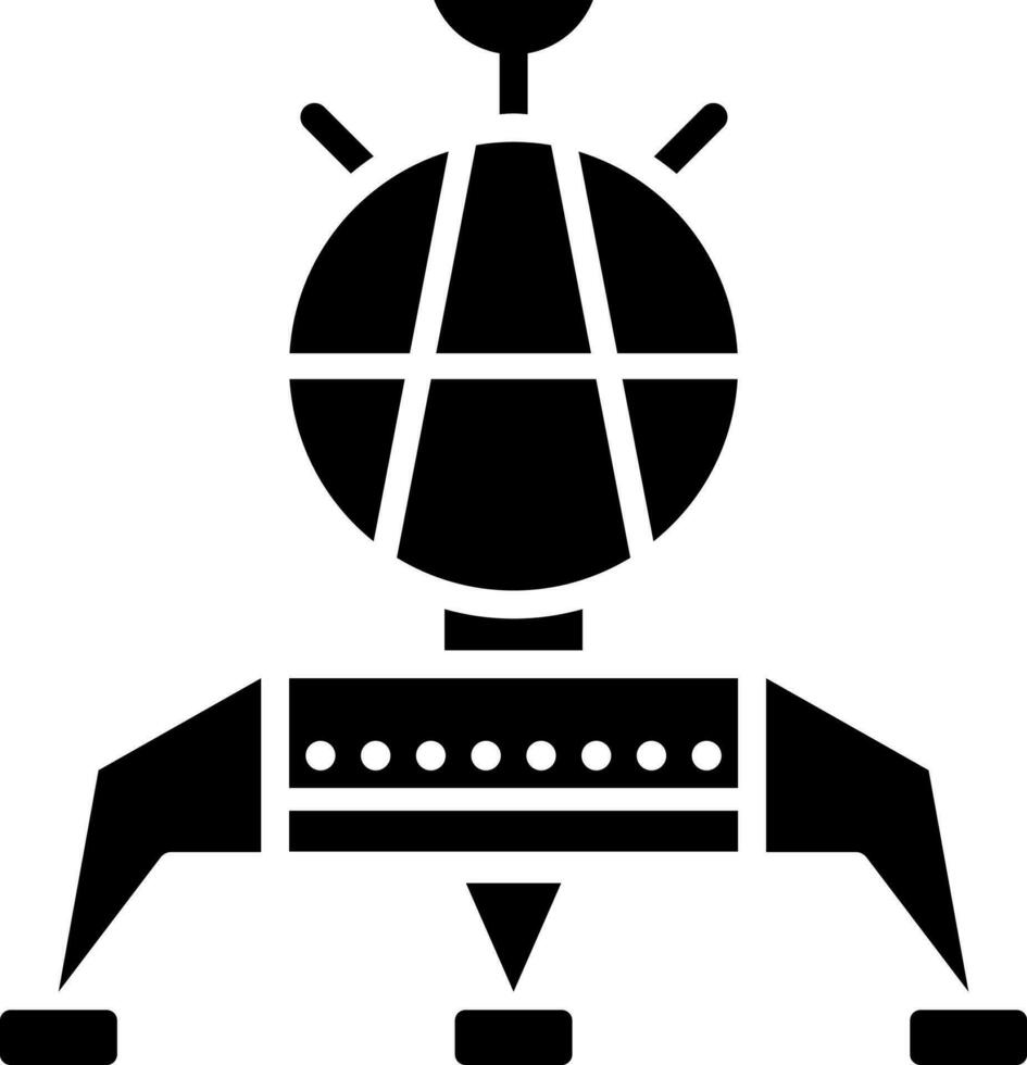 Illustration of lander glyph icon. vector