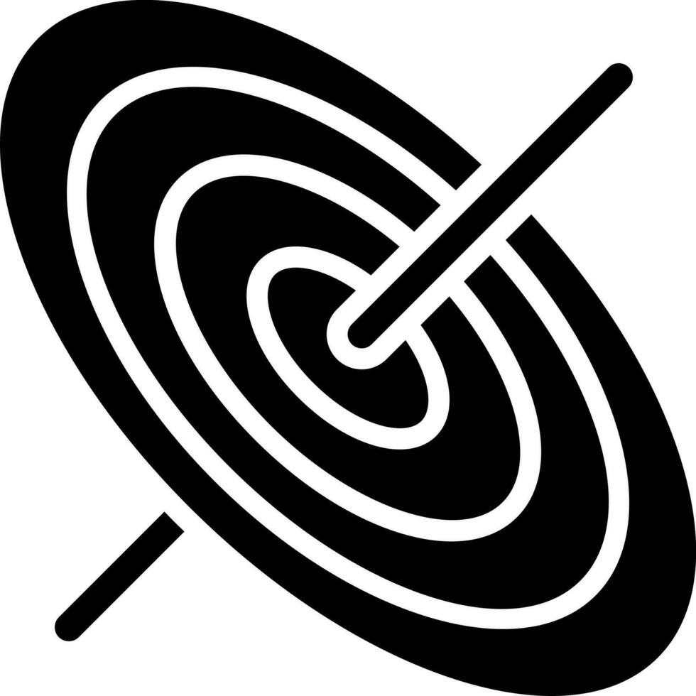 Black and White black hole icon in flat style. vector