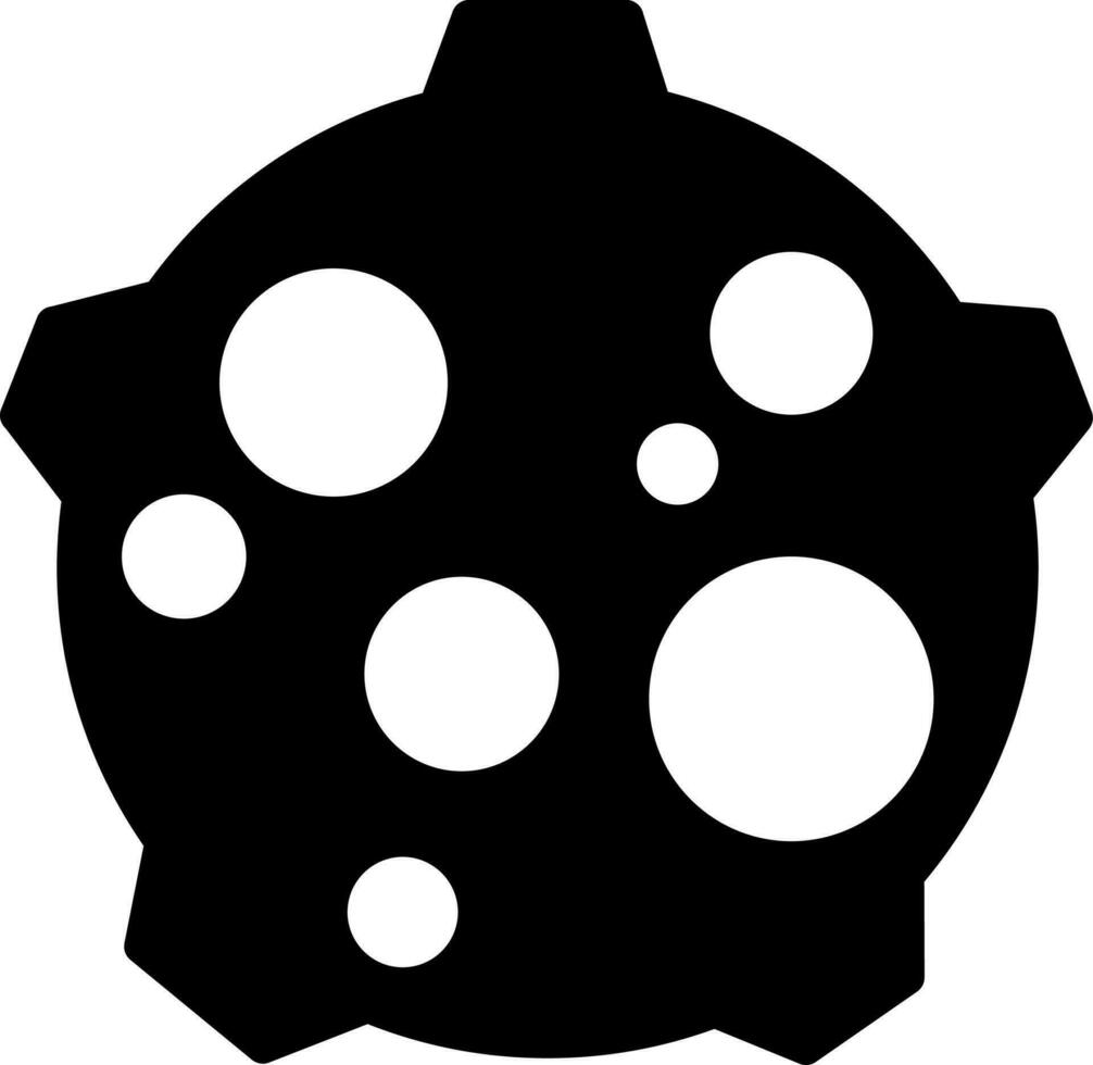 negro y blanco meteorito icono en plano estilo. vector