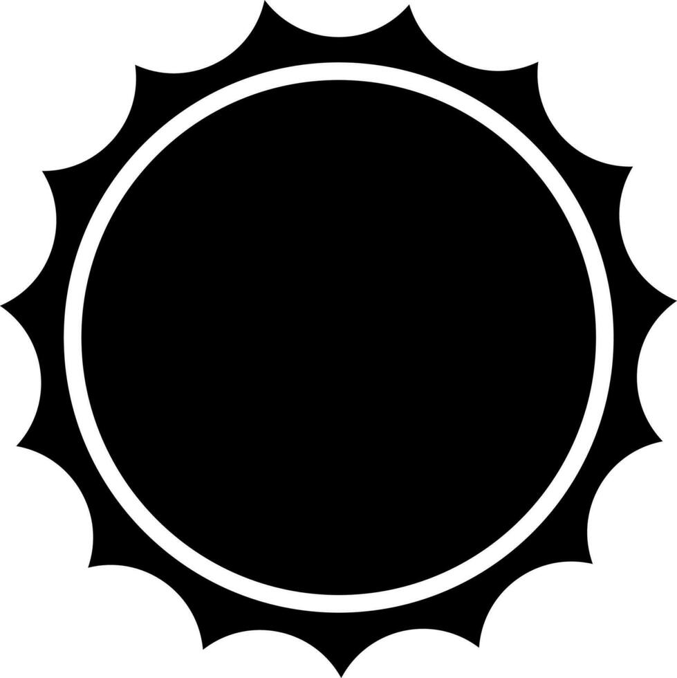 Black and White sun icon in flat style. vector