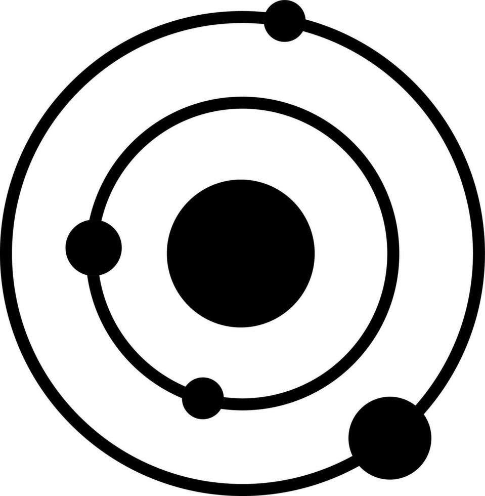 Solar system glyph icon in flat style. vector