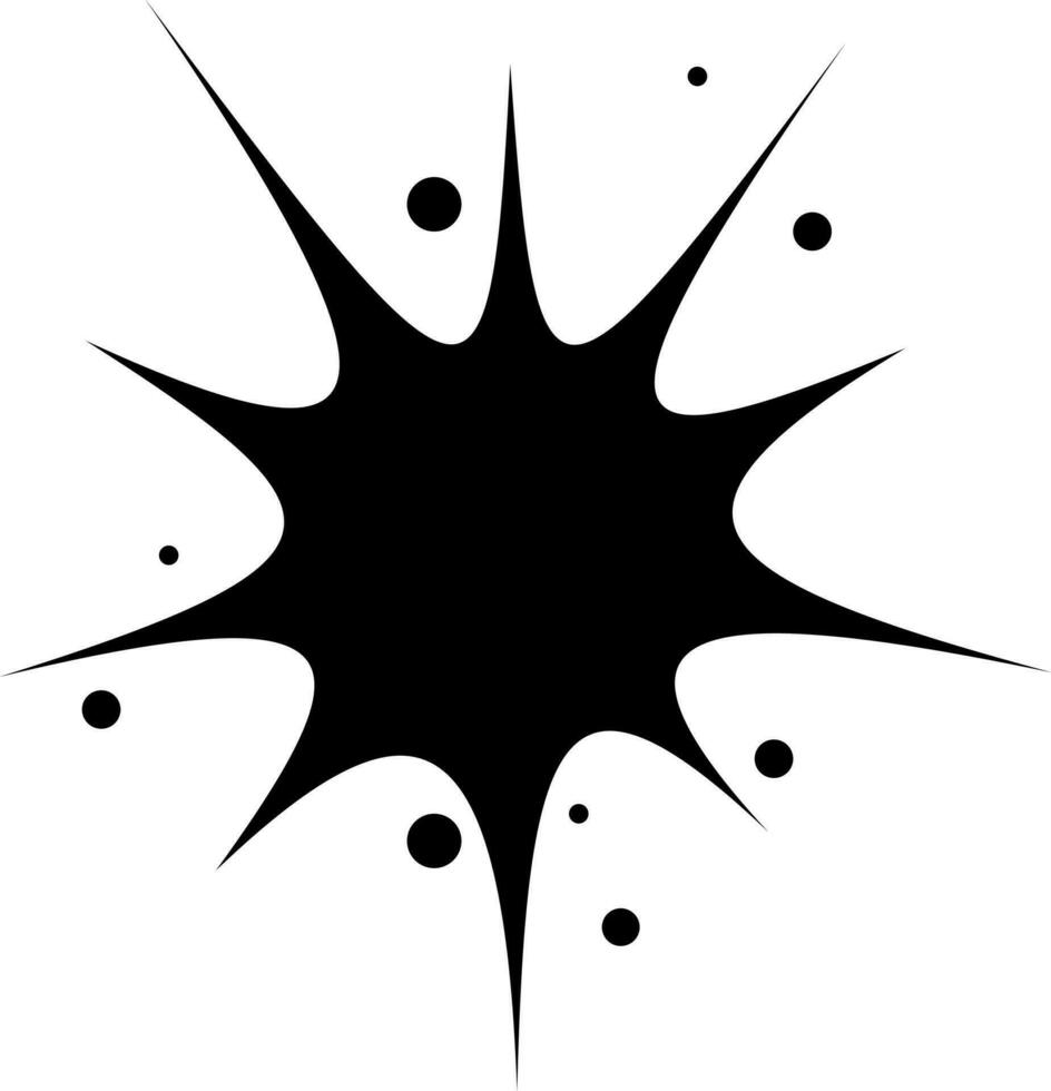 Black and White illustration of supernova icon. vector