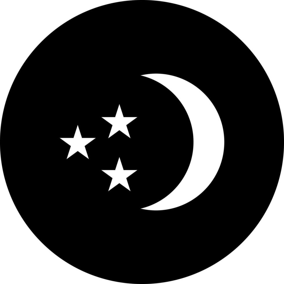 Night or midnight glyph icon in flat style. vector