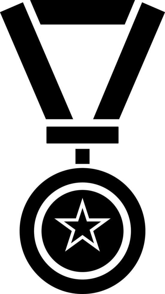 ilustración de negro y blanco medalla en plano estilo. vector