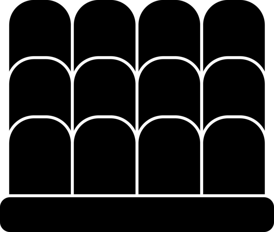 Icon of Audience seats in Black and White color. vector