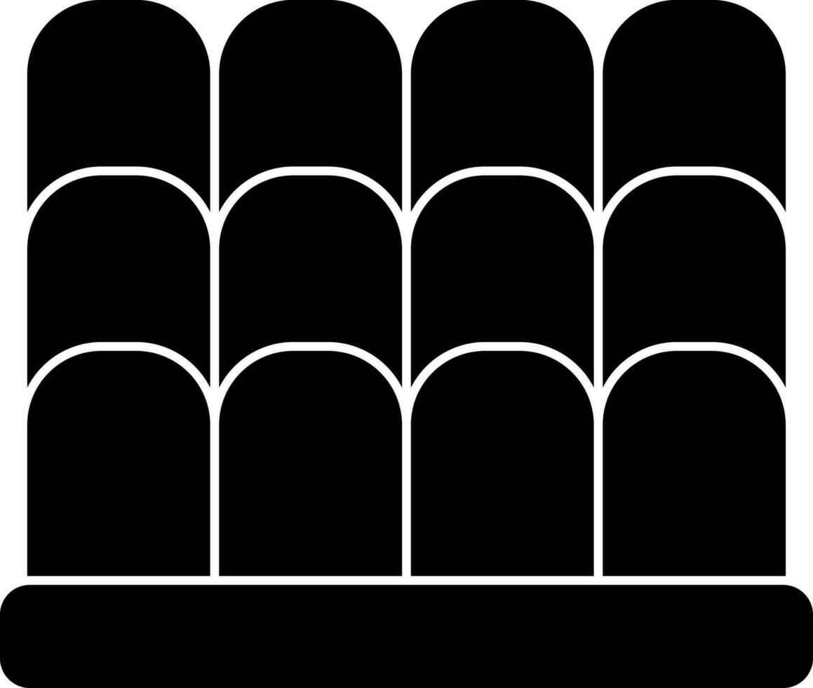 Icon of Audience seats in Black and White color. vector