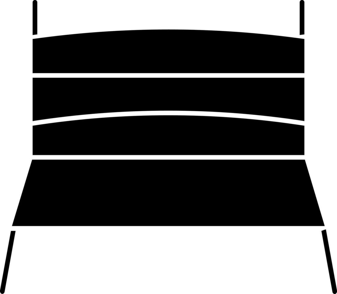 Glyph icon of bench in flat style. vector