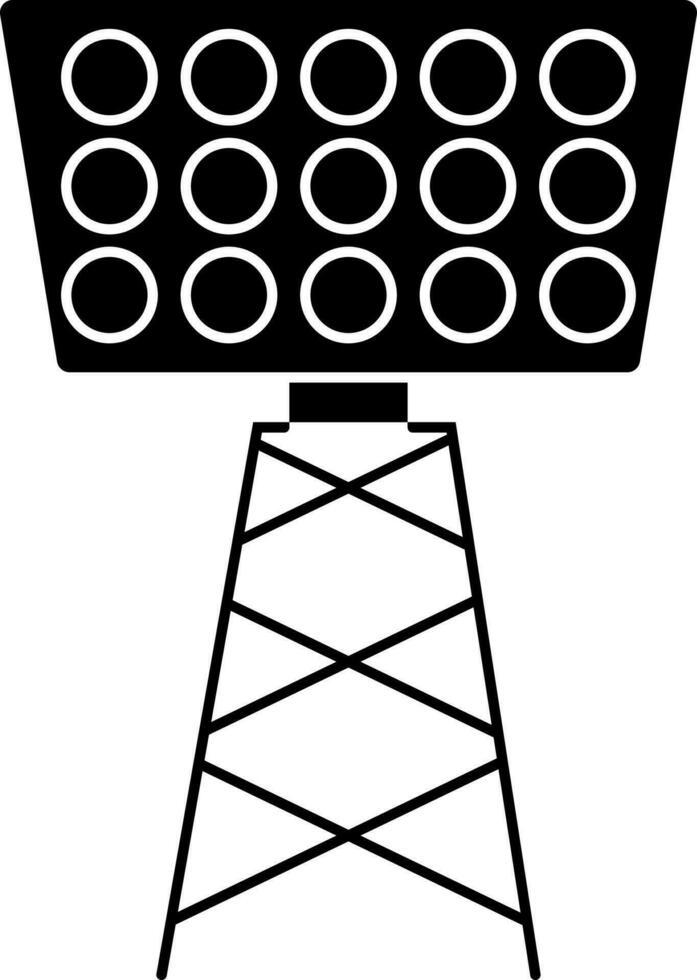 Flat icon of lamp post or stadium lights. vector