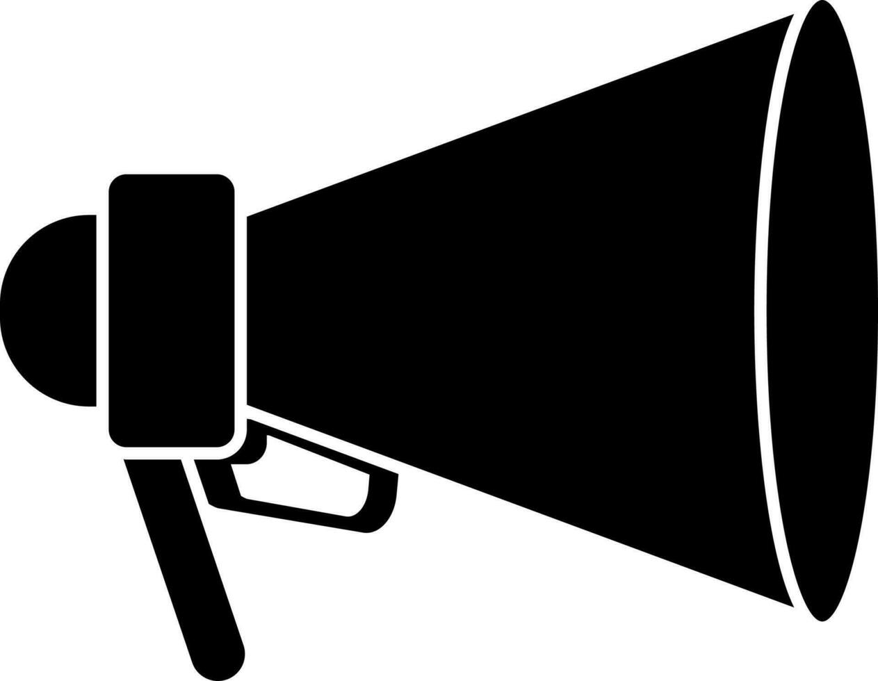 Illustration of black loudspeaker icon. vector