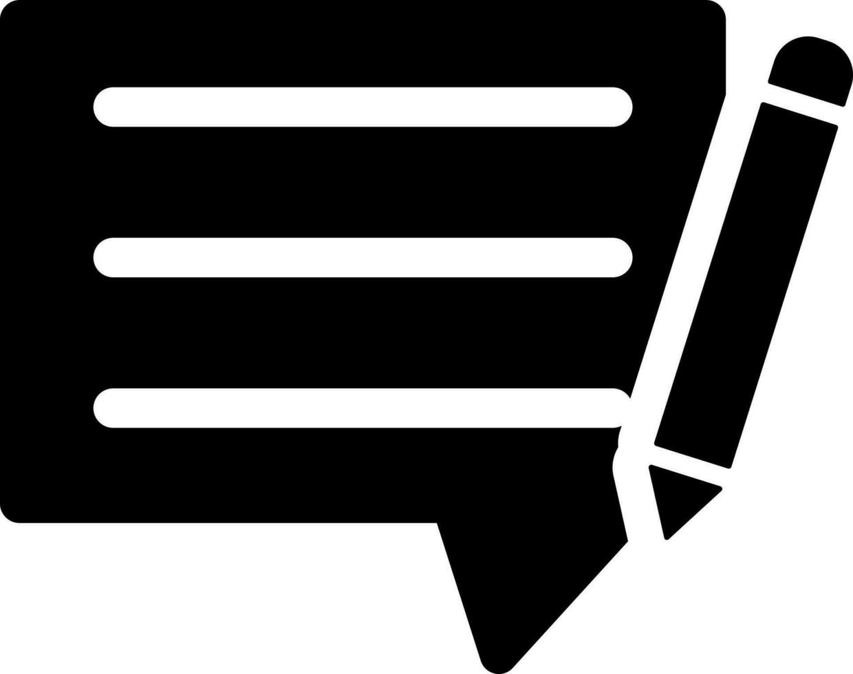 Edit comments glyph icon or symbol. vector
