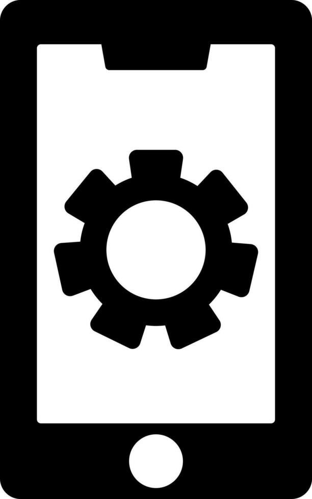 Phone setting screen glyph icon or symbol. vector