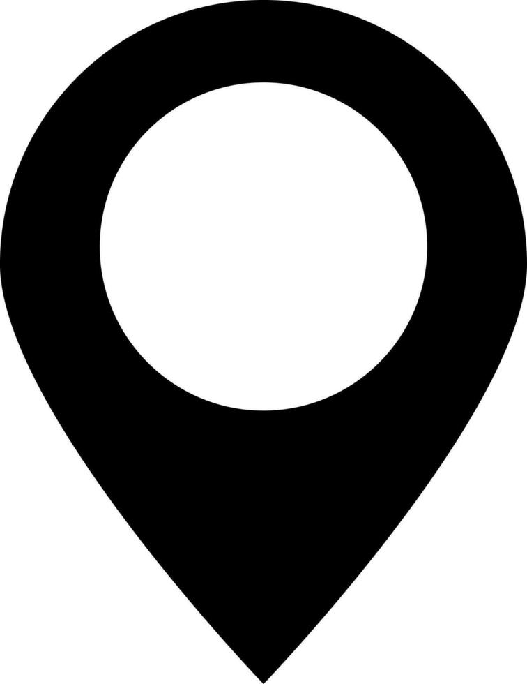 Map pin icon in black color. vector