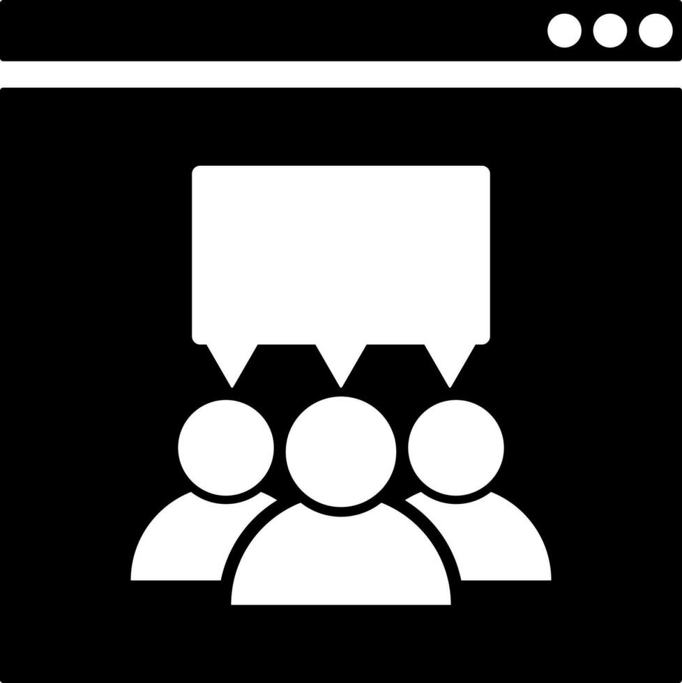 Online group call or chatting icon. Glyph sign or symbol. vector