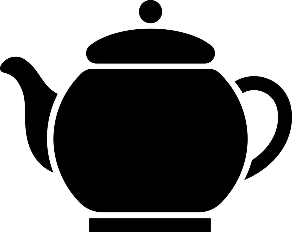 Black and White illustration of teapot icon. vector