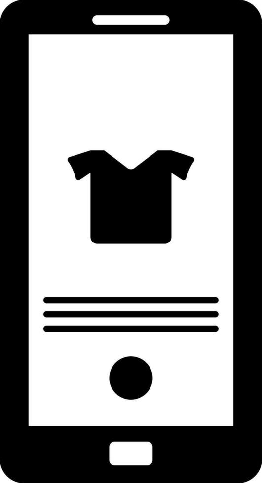 Online shopping icon with smartphone. Glyph icon or symbol. vector