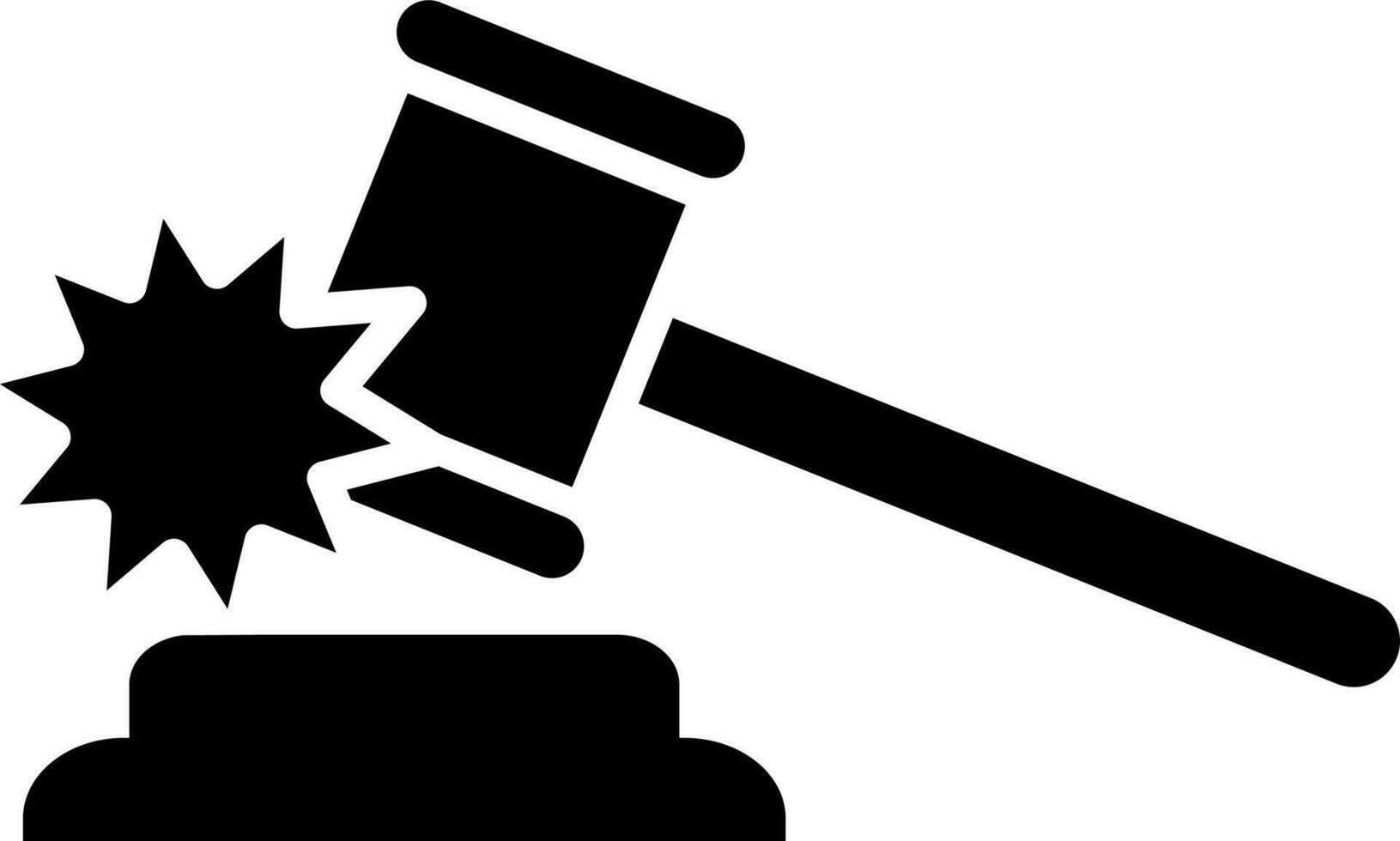 Black and White illustration of auction icon. vector