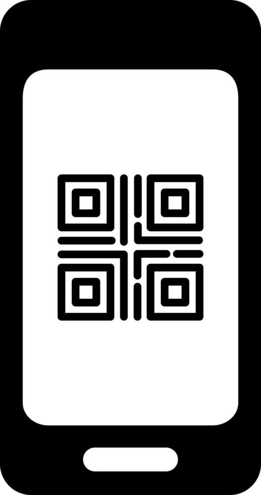 Qr code scanner app in smartphone icon. vector