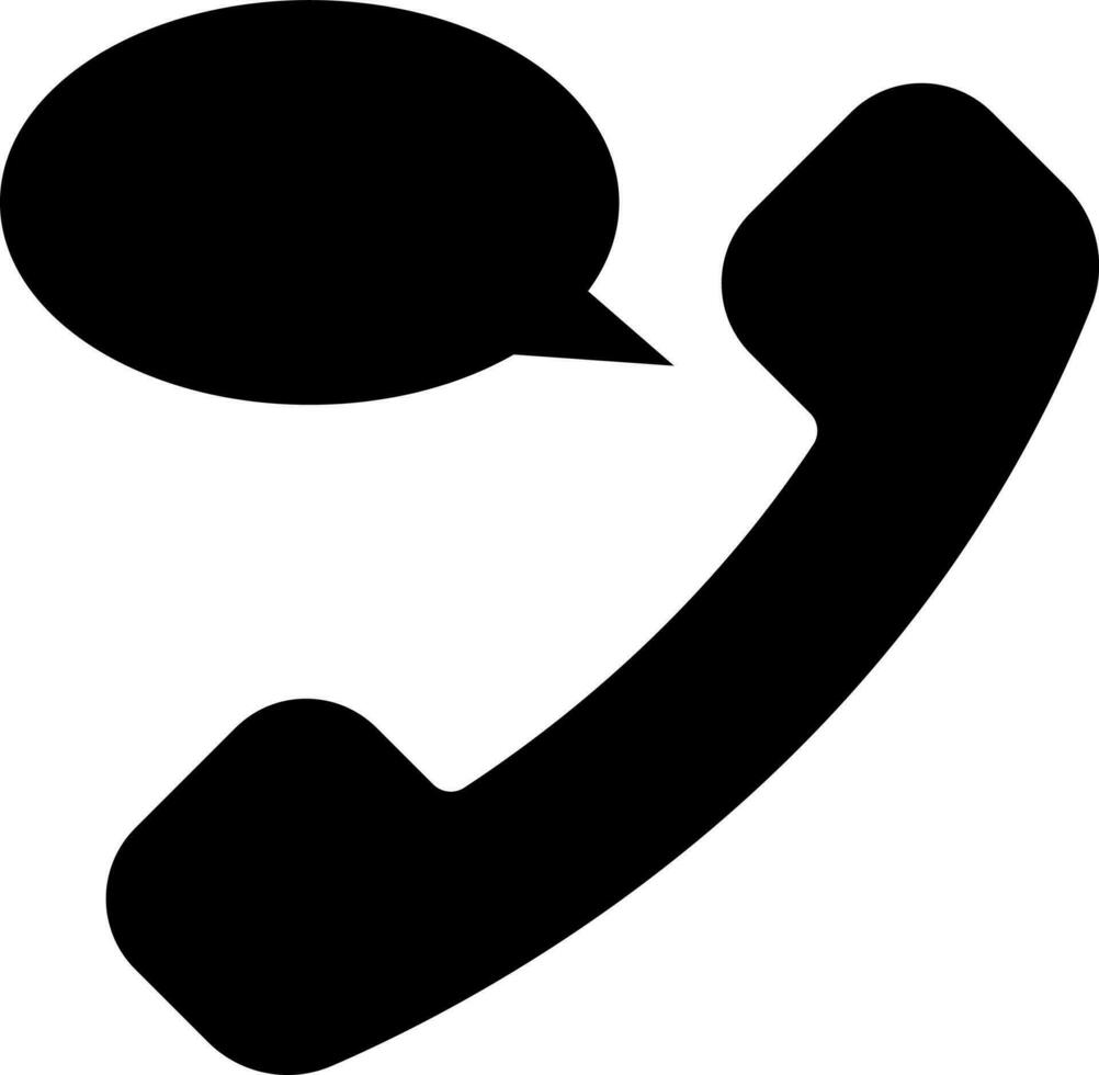 Phone call icon in black color. vector