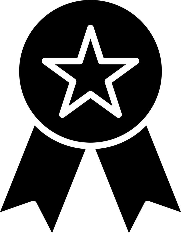 Badge ribbon icon in Black and White color. vector